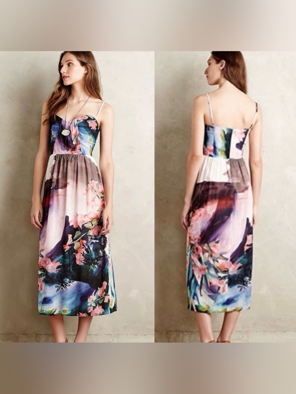 Anthropologie Corey Lyn Calter Watercolor Dress size 2